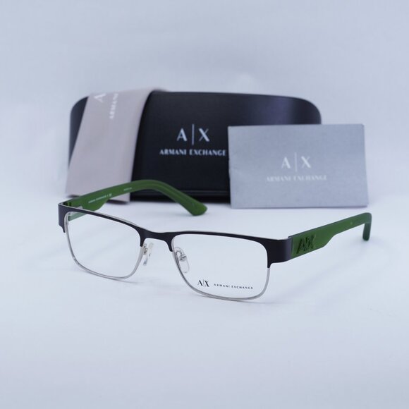Final Price! Armani Exchange AX1012 6045 Black/Silver/Green Eyeglasses 51mm - Picture 4 of 10
